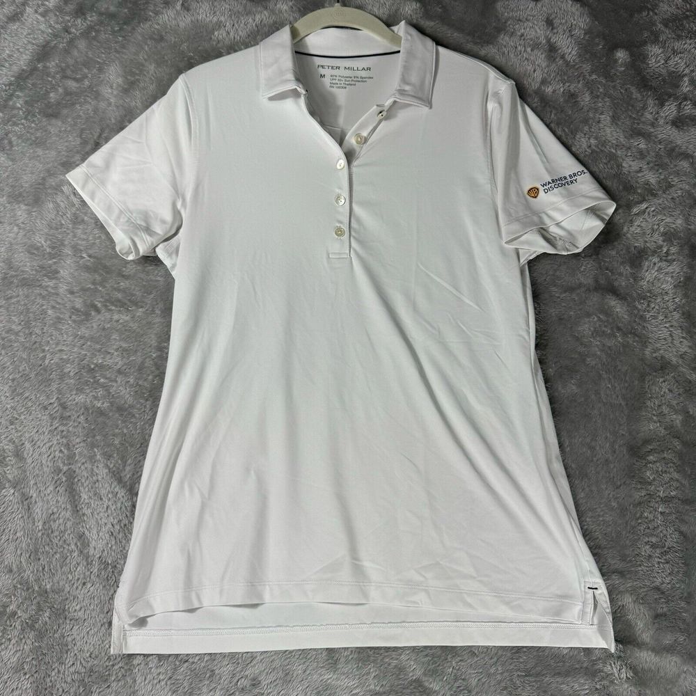Warner Bros Discovery Logo Shirt Mens M Peter Millar Polo Film Tv Production Lot